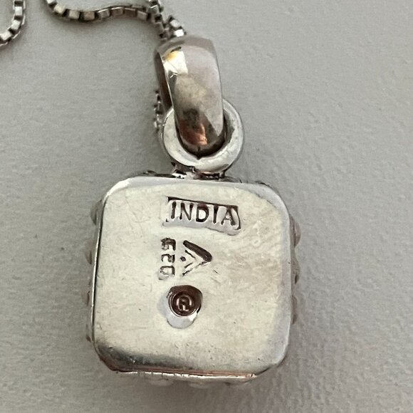 Mother of Pearl 925 Sterling Silver Pendant & Chain 17” - Picture 3 of 4